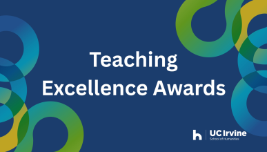 A blue background with text that reads "Teaching Excellence Awards"