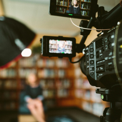 Filming an interview